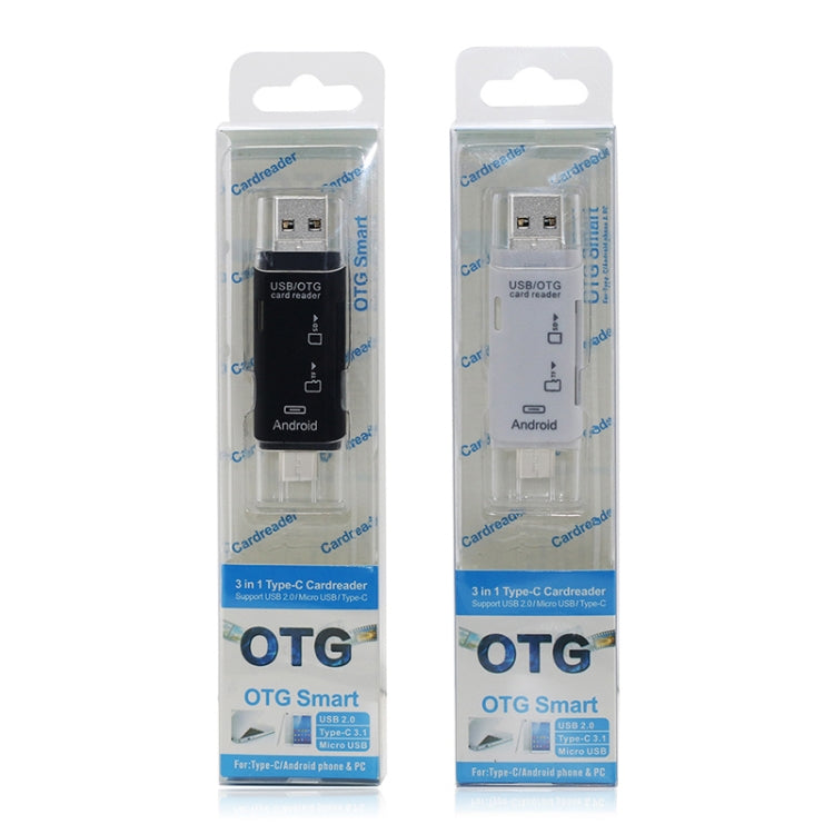 Card reader OTG Smart 3-in-1 Type-C packaging blister for USB microSD and SD