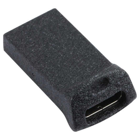 Black USB-C to USB 3.0 mini adapter connector with exposed metal port