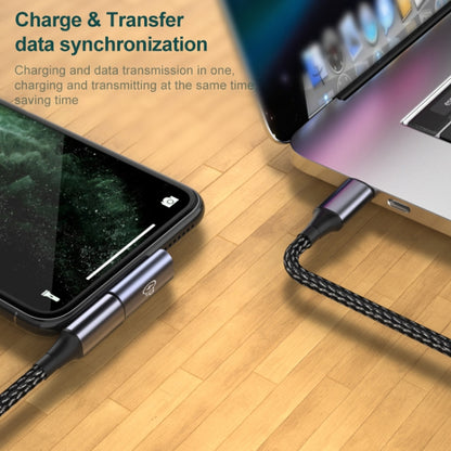 USB-C elbow adapter connecting two devices for charging and data transfer