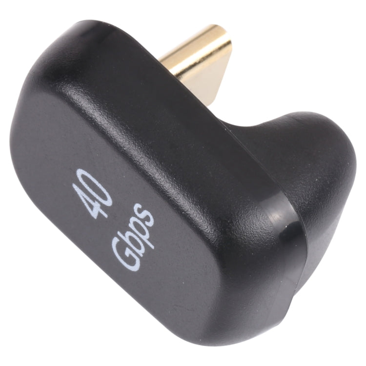 Black U-shaped USB-C adapter with exposed gold-plated connector pins