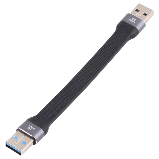 10Gbps USB-A male to USB-A male flat sync data charging cable, black and gray