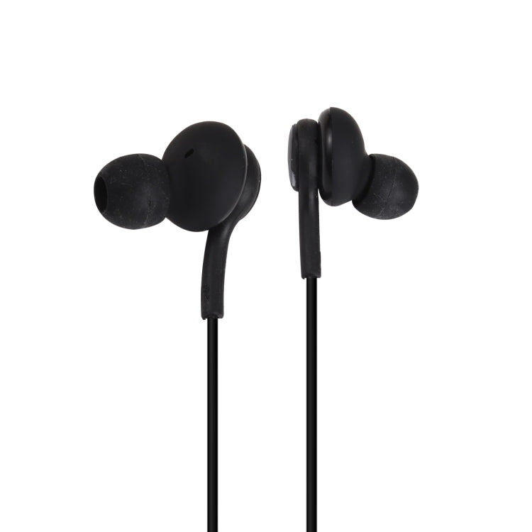 Black wired in-ear earphones with cushioned earbuds and inline controller
