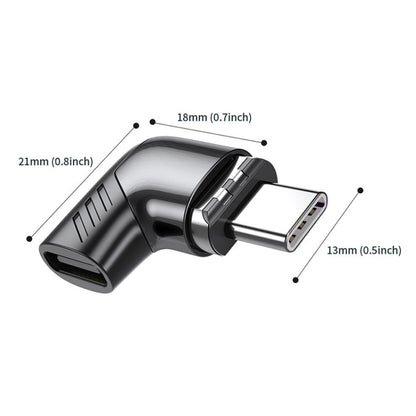 Black USB-C elbow magnetic adapter with compact connector profile