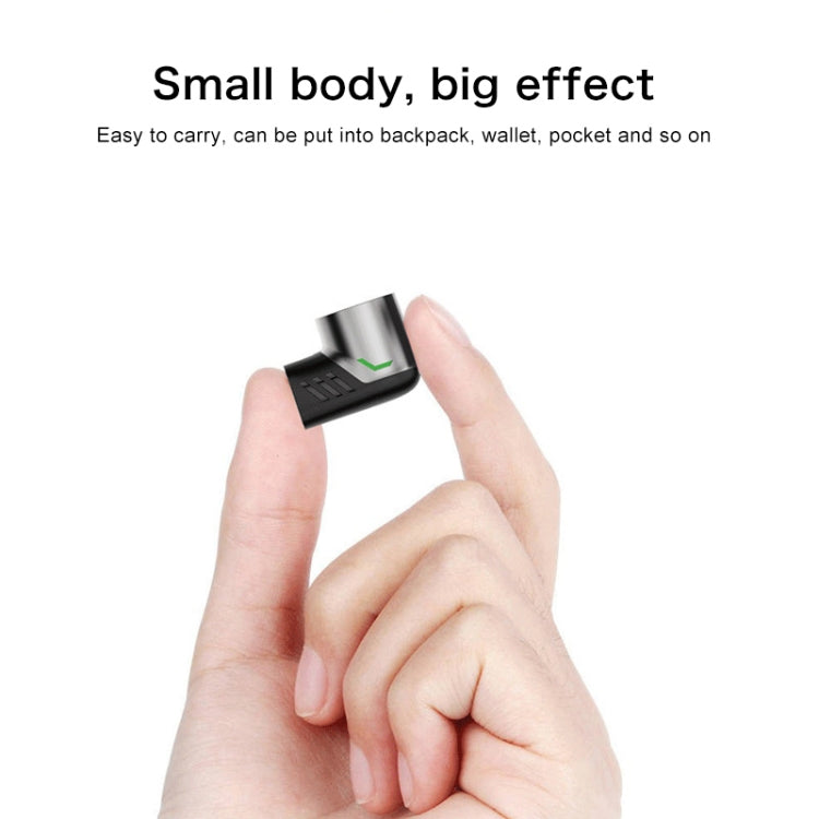 Black magnetic USB-C elbow charging adapter held in a hand