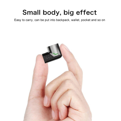 Black magnetic USB-C elbow charging adapter held in a hand