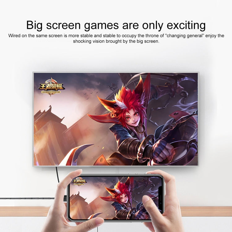 USB-C to HDMI adapter usage: phone connected to TV for gaming