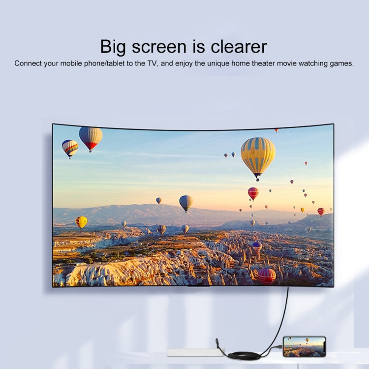 USB-C to HDMI adapter usage: phone or tablet connected to a TV