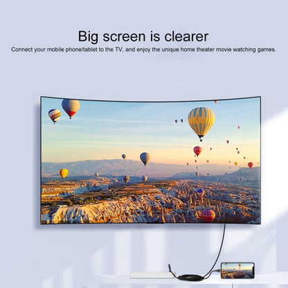 USB-C to HDMI adapter usage: phone or tablet connected to a TV
