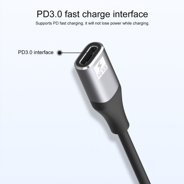 USB-C to HDMI adapter cable with metal USB-C plug and compact HDMI connector