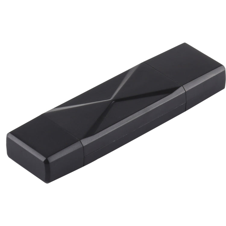 Black USB card reader adapter with centered connector face