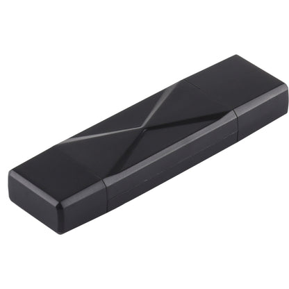 Black USB card reader adapter with centered connector face