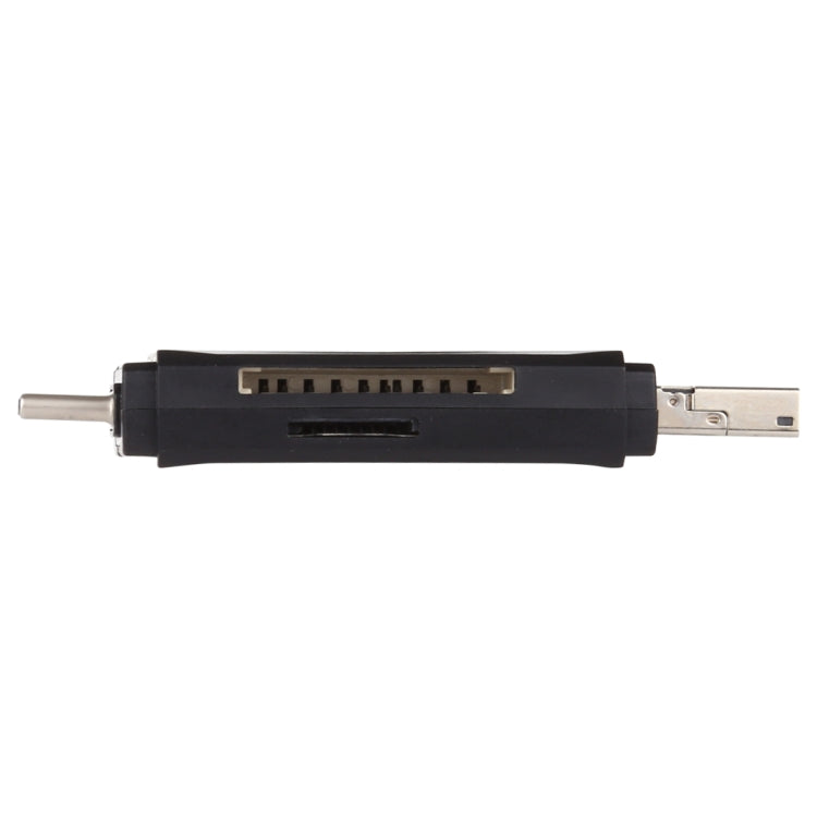 Black USB card reader adapter showing USB-A connector and port openings