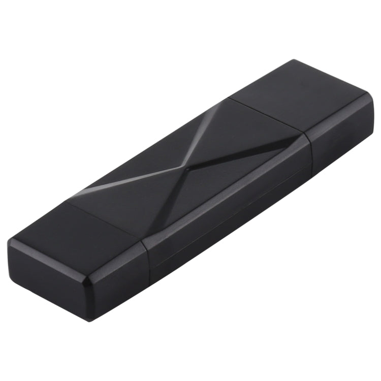 Black USB 3.0 card reader housing with top logo and split connector body