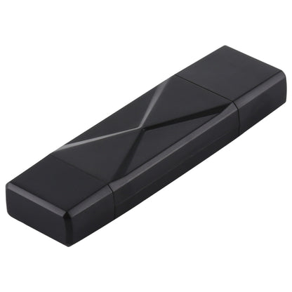 Black USB 3.0 card reader housing with top logo and split connector body