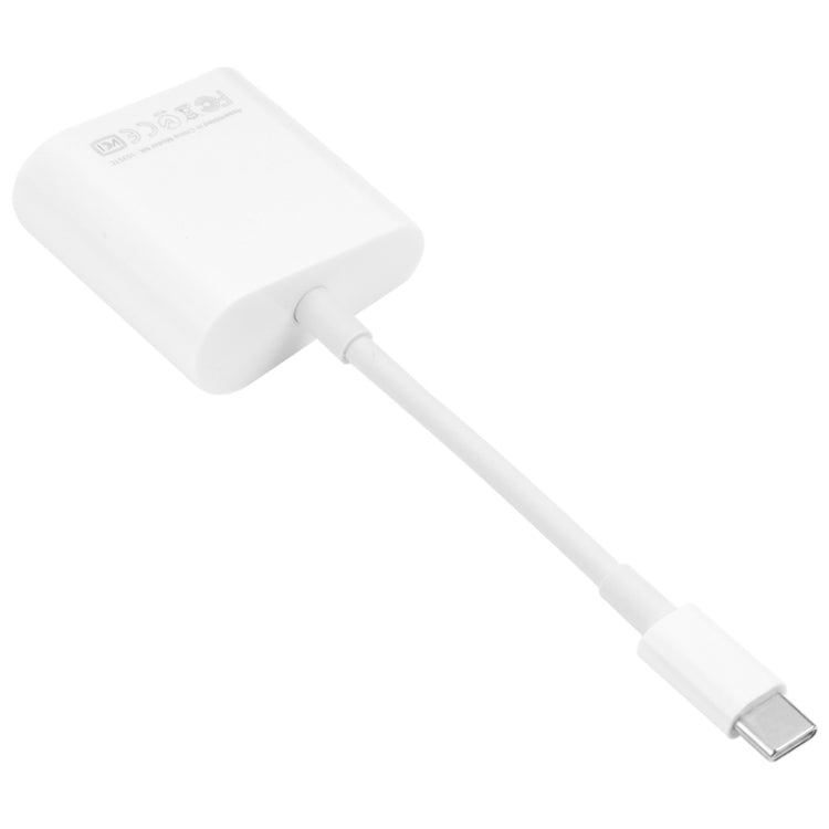 USB-C to Ethernet adapter with Type-C male plug and attached cable for RJ45 connection