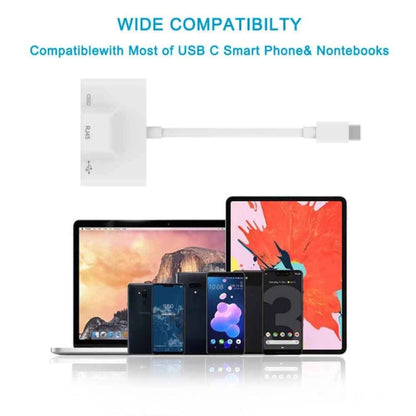 USB-C Ethernet OTG adapter with RJ45 port for compatible smart devices