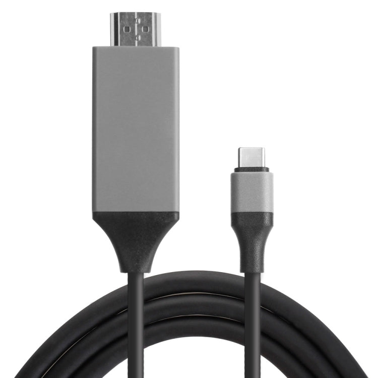 USB-C to HDMI adapter cable with Type-C plug and HDMI plug, black cable