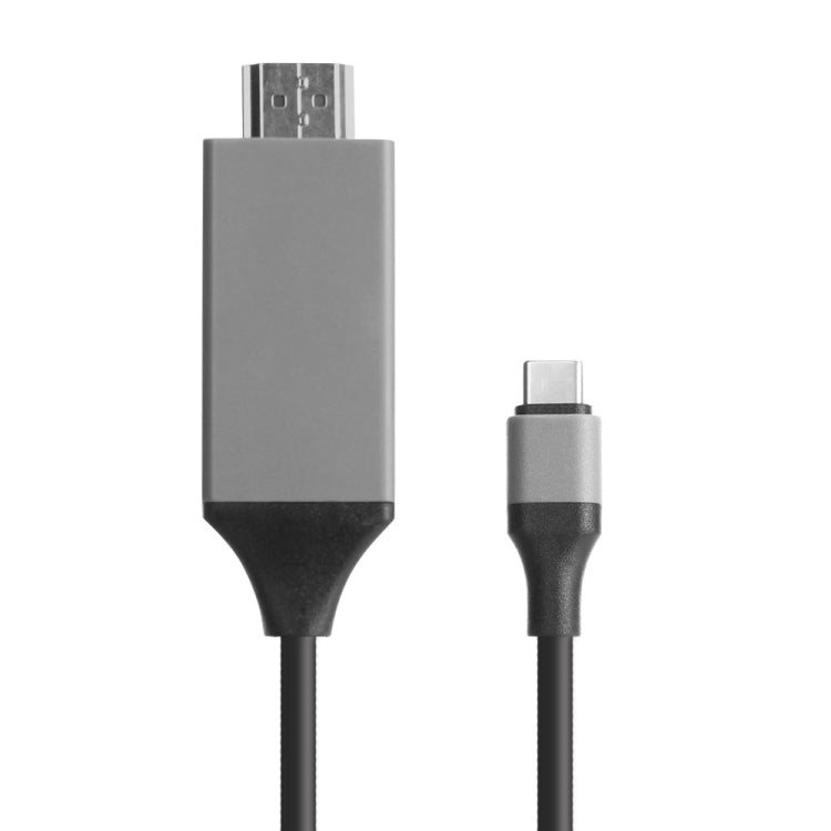 USB-C to HDMI adapter cable showing Type-C plug, HDMI plug, and black connector ends