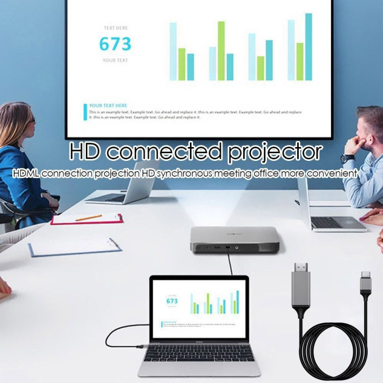 USB-C to HDMI adapter cable with Type-C and HDMI ends for HD-connected projection
