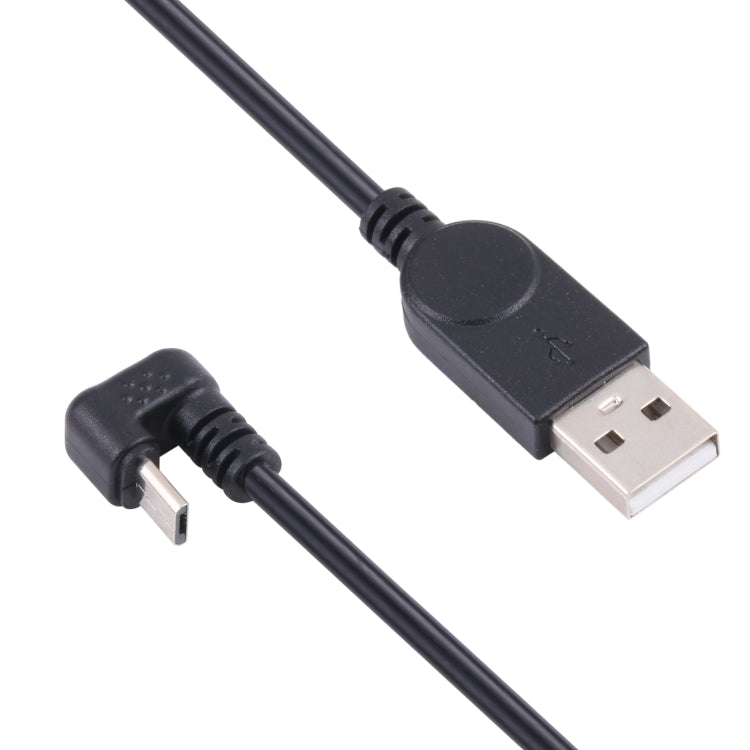 Micro USB cable with USB-A plug and angled micro-B connector, black