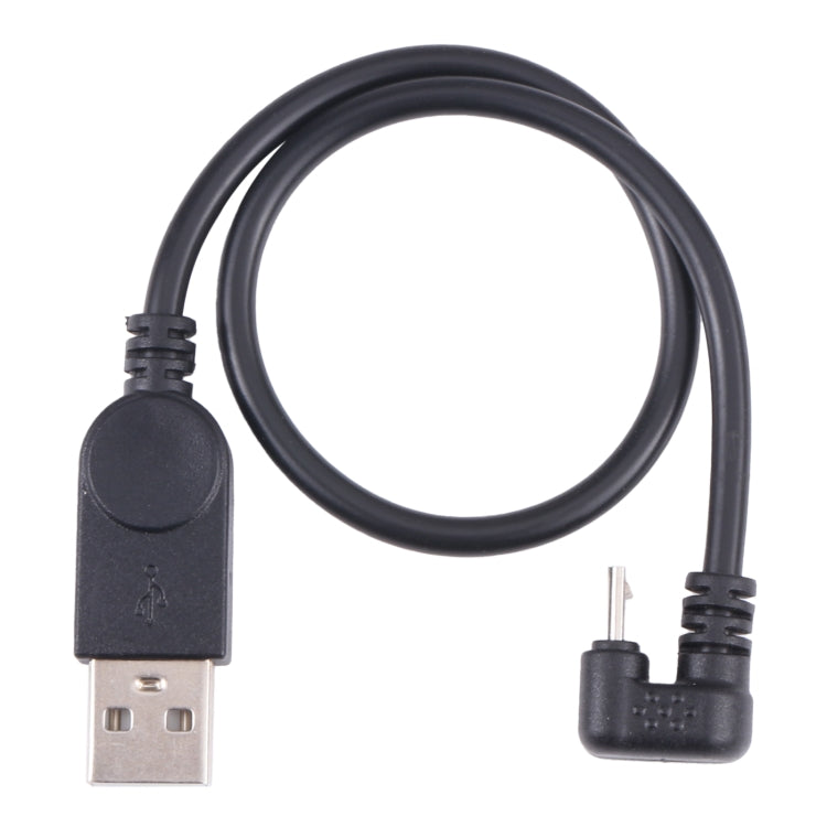 USB-A to micro USB charging cable, black, with both connector ends