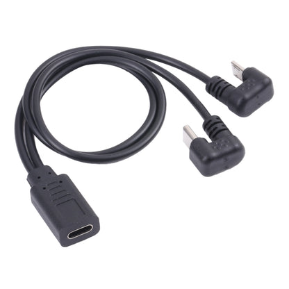 Black USB-C and Micro USB adapter cable with Type-C plug ends