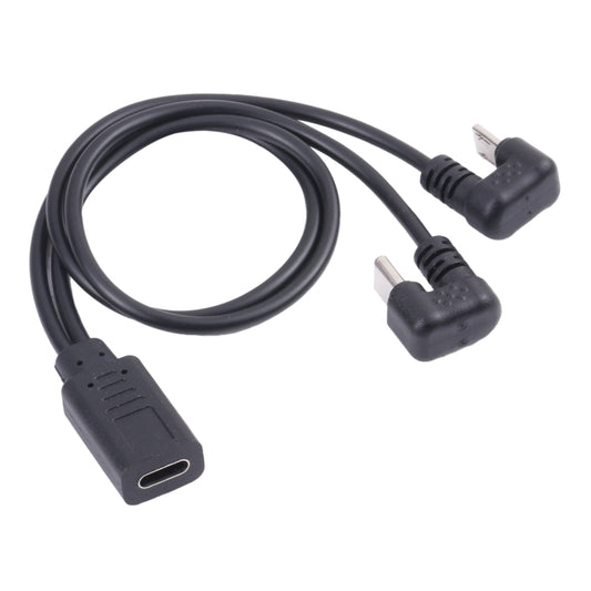Black USB-C and Micro USB adapter cable with Type-C plug ends