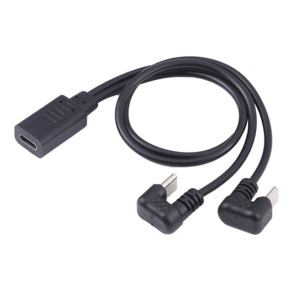 Black multi-connector cable with USB-C and Micro USB plugs