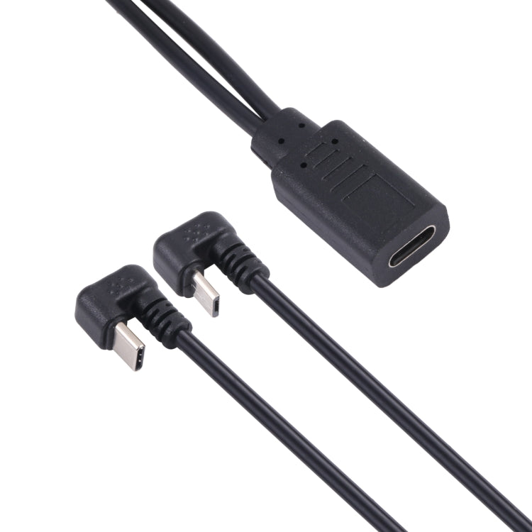 Black cable with Type-C and Micro USB plug ends