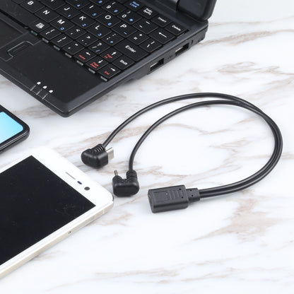 Black charging cable with Type-C and Micro USB connectors