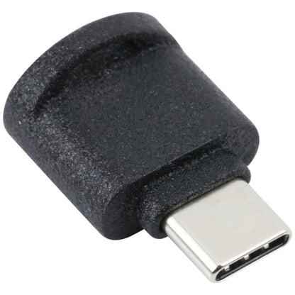 USB-C to TF card reader adapter, black cap with exposed USB-C connector