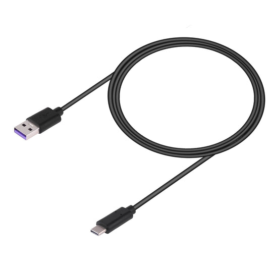 Black USB-A to USB-C charging and data cable, 1 m length
