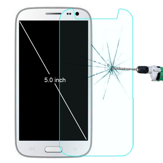 5.0-inch tempered glass screen protector film on phone with impact crack