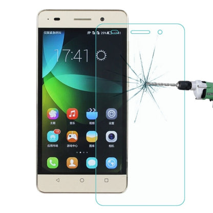 Tempered glass screen protector with curved edges for Huawei Honor 4C, cracked on impact