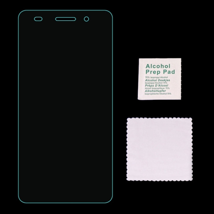Tempered glass screen protector kit: phone protector, alcohol prep pad, cleaning cloth