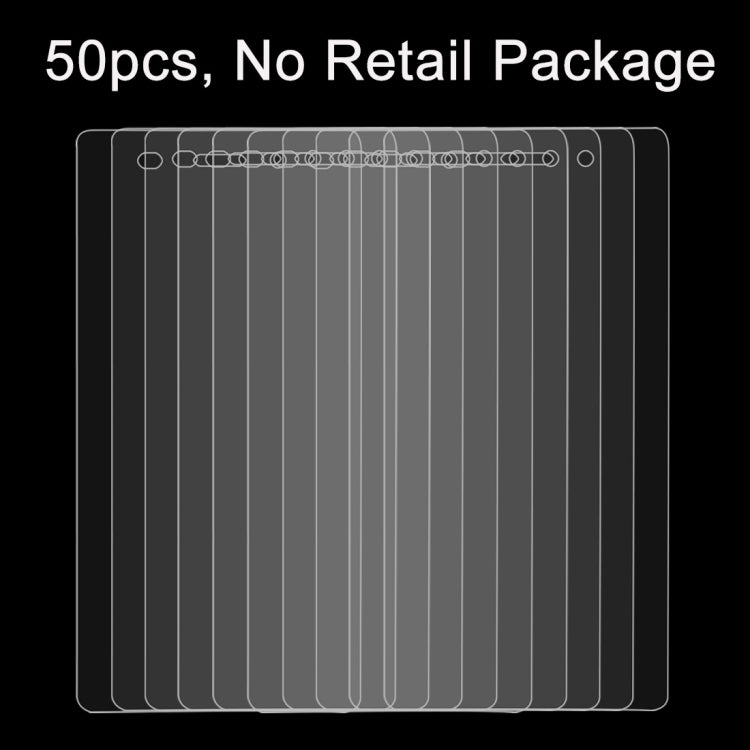 50-pack clear 2.5D tempered glass screen protector films, no retail package