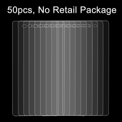 50-pack clear 2.5D tempered glass screen protector films, no retail package