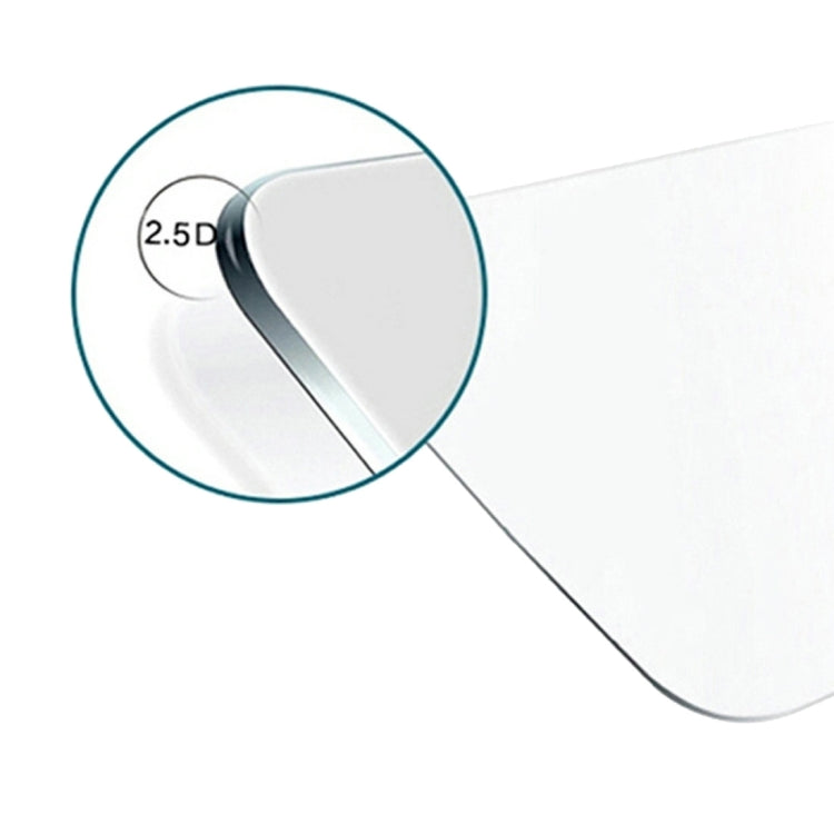 Close-up of clear 2.5D rounded-edge tempered glass screen protector