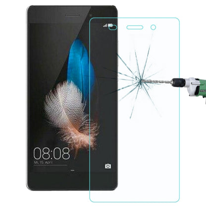 Tempered glass screen protector for Huawei P8 phone, showing crack marks