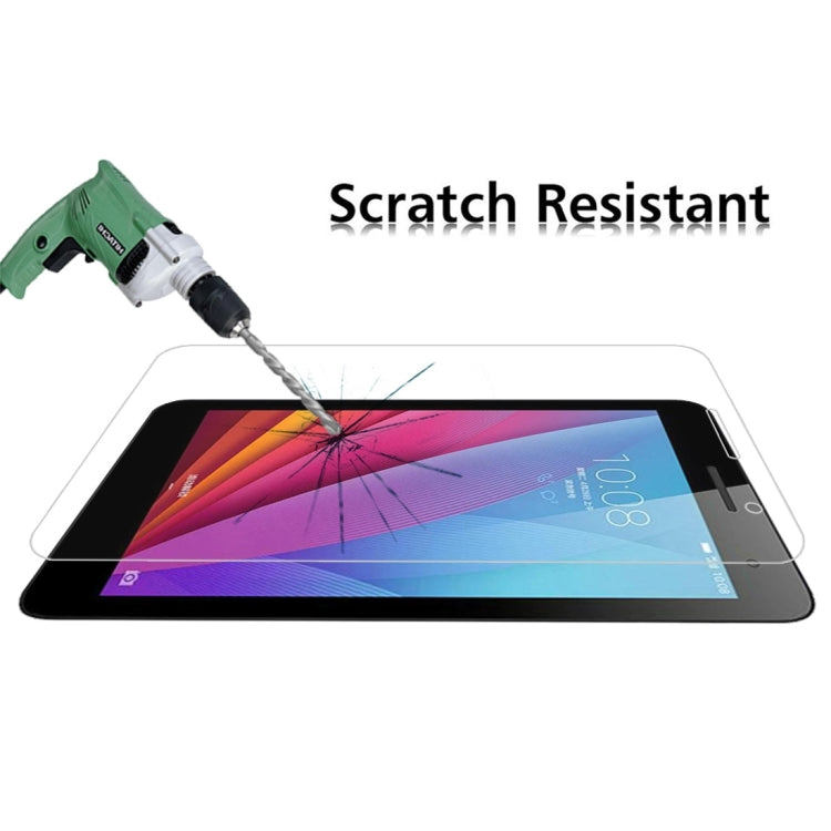 Tempered glass screen protector film with impact crack test on tablet screen