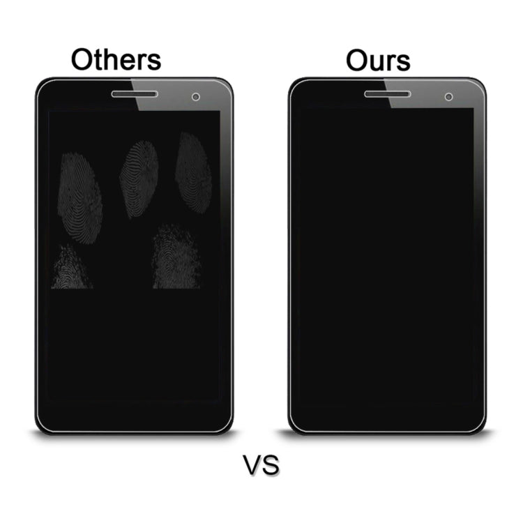 Comparison of screen protector on tablet screens, clearer display on ours