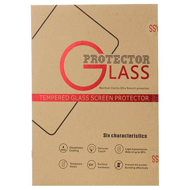 Tempered glass screen protector package with brand logo and protection icons