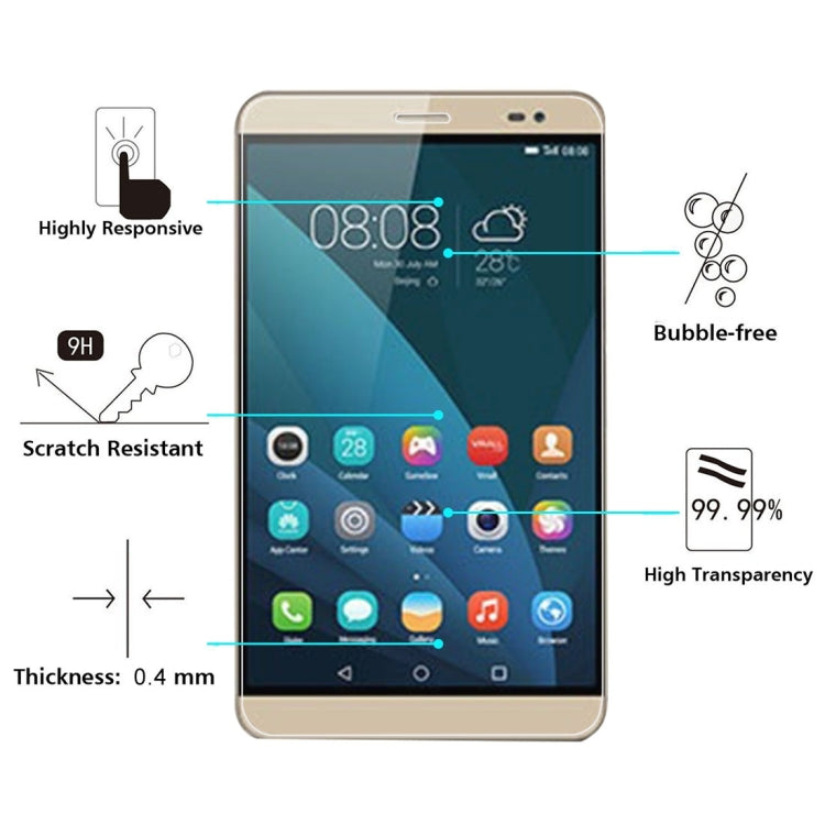 Tempered glass screen protector film for MediaPad X2 tablet, full-screen coverage