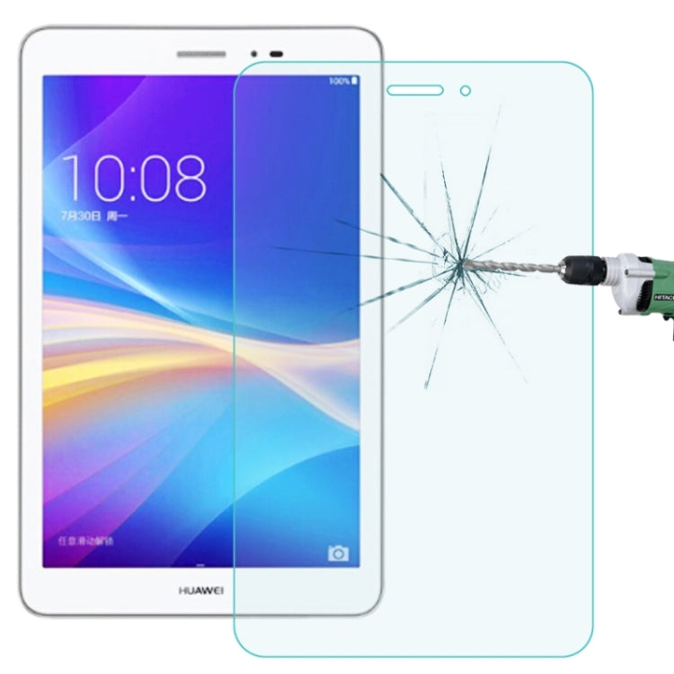 Tablet tempered glass screen protector film laid over display, crack-resistant