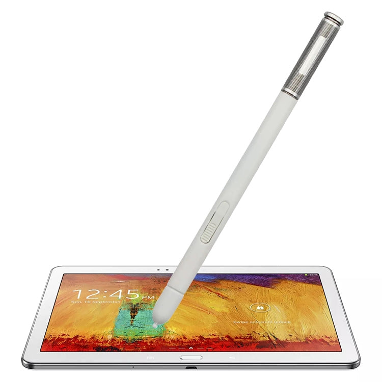 White high-sensitivity stylus pen with silver textured tip
