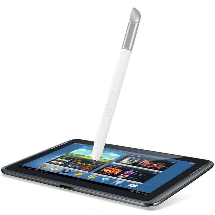 White pressure-sensitive S Pen stylus with silver tip