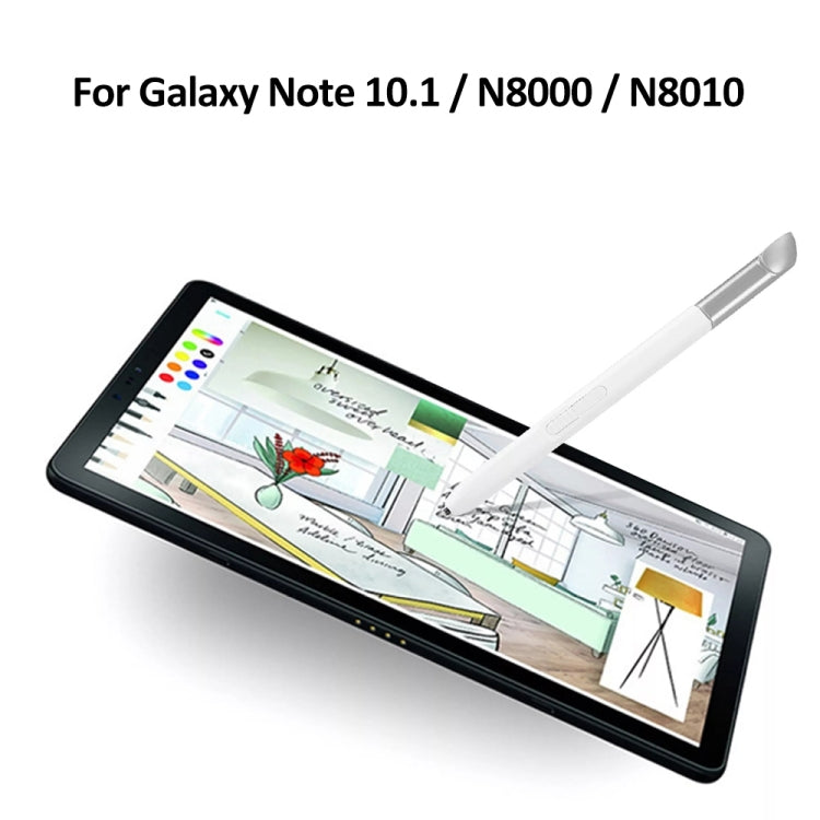 White stylus S Pen hovering over Galaxy tablet screen