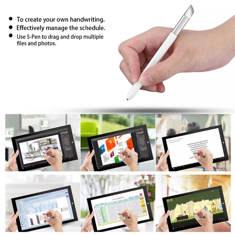 Hand holding a white pressure-sensitive S Pen stylus