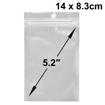 Anti-static zip-lock bag with size markings, 14 x 8.3 cm (5.2 in)