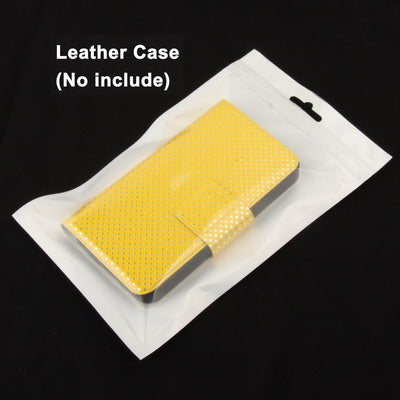 White anti-static zip lock bag holding an orange case insert; hang tab at top